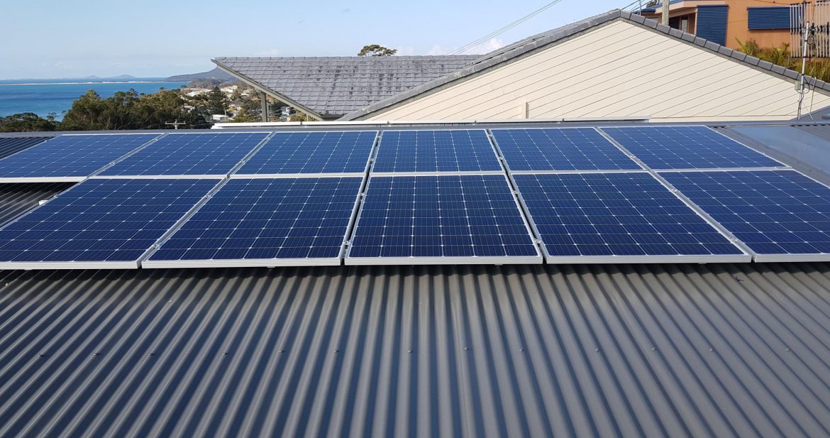 Solar panel installed on the house located in Newcastle
